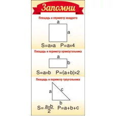 ШМ-7708 Карточка. Запомни! Площадь и периметр (формат 61х131 мм), 460709144040907708