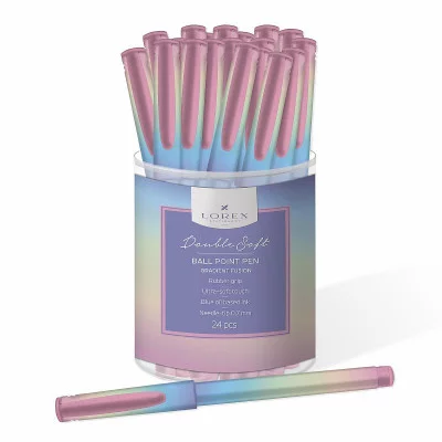 Ручка маслян. LOREX GRADIENT FUSION Double Soft синий 0,7 мм дизайн кругл. корп. ultra-soft touch грип игольчатый наконечник 239714