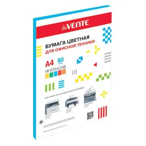 Бумага цветная А4 80г/м2 интенсив 20л синий DEVENTE 2072920 460998