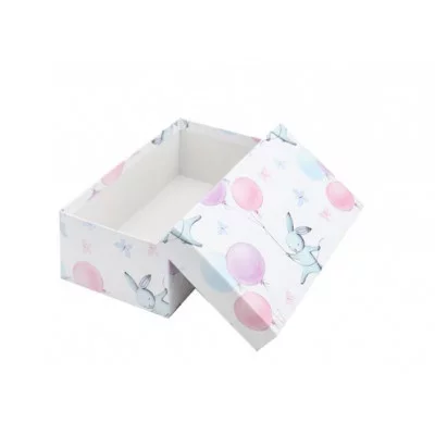 Коробка прямоугольная подарочная 1 шт Зайка на воздушном шаре 19 х 12 х 7,5 см РазборПП-4506