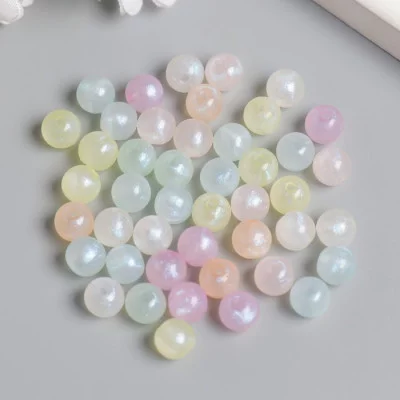 Бусины для творчества пластик "Шарики. Блеск" набор 20 гр 0,8х0,8х0,8 см   9129410