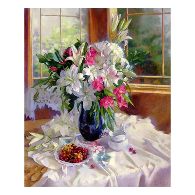 Алмаз мозаика (клас.) 30х40 см, с подр., с полн. заполн. (30цв) Летняя веранда (Арт. НД-0428)