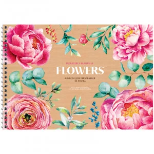 Альбом для рисования 32л А4 на гребне ArtSpace Цветы Flowers and craft 311525