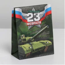 Пакет ламинированный вертикальный «С 23 февраля!», S 12 × 15 5.5 см 6631925