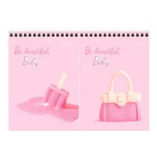 БЛОКНОТ А6 40л. на гребне BE BEAUTIFUL (Б40-3666) ассорти, цвет.мелов.обл, офсет, клетка Б40-3666