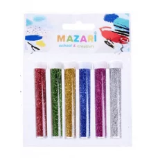 Набор блёсток M-9802 декоративных, 6 цветов х 4 г, в пластиковых тубах, ОПП-упаковка с европодвесом M-9802