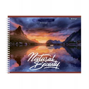 Альбом для рисования 245*195 мм, 40л, Alingar, гребень 210г/м2  «Natural beauty» AL10775