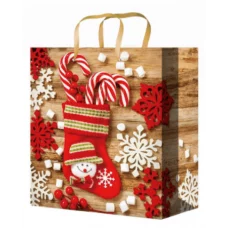 Optima Пакет подарочн.с глянц. ламинац.22x31x10 см(ML) Новогодний носок с карамельками, 128 ПКП-5669