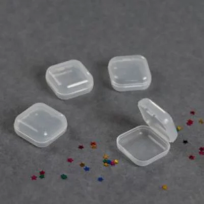 Контейнеры для декора набор 4шт 2,7*2,7*1см прозрач пакет QF 7145355