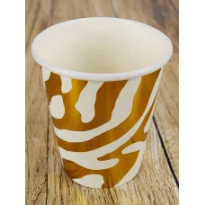 Бумажные стаканы с тиснением Золотой узор, 250 мл, 6 шт ФЛ-2802