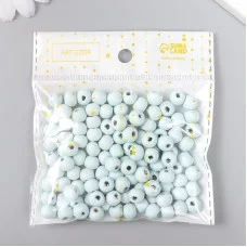 Бусины для творчества дерево "Голубой" d-0,8 см, набор 20 гр   9463297