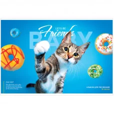 Альбом для рисования 16л А4 на скрепке ArtSpace Питомцы Let\'s be friends 311485