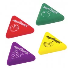 Ластик ЮНЛАНДИЯ "Трио", 35х35х10 мм, треугольный, ассорти, термопластичная резина, 228072