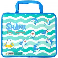 Папка детская с ручками А4 пласт. рисунком на молнии Акулята ПМ-А4-26