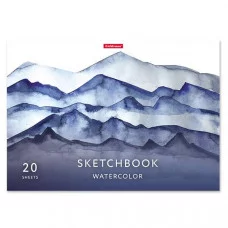 Альбом для эскизов на клею ErichKrause® Nature А4 20 листов бумага акварельная 53130 Аль215