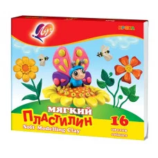Пластилин ЛУЧ КРОХА 16 цв. 320 г со стеком 177176