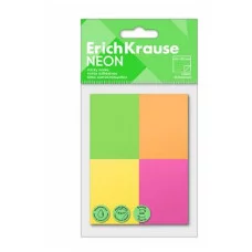 Блок самоклеящийся бумажный ErichKrause Neon, 40х50 мм, 400 листов, 4 цвета 61712