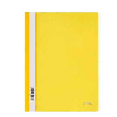 Папка-скоросшиватель пластик. СТАММ А4, 180мкм, желтая с прозр. верхом 356763