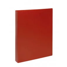 Папка на 4 кольцах СТАММ А4, 40мм, 500мкм, пластик, красная 343120