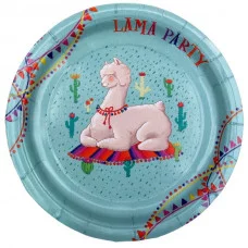 Тарелки бумажные Лама (17 см. 6 шт.) флоупак, ПФ 4 ФЛ-8261