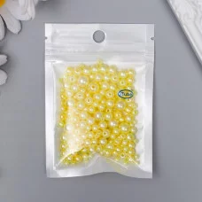 Бусины для творчества пластик "Круглые. Светло-жёлтые" d=3-8 мм, набор 10 гр 7459609