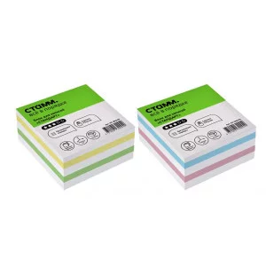 Блок для записей на склейке СТАММ "Стандарт", 9*9*4,5см, ассорти 331313