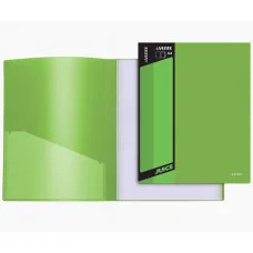 Папка с 40 вкладышами "Juicy" A4, 450 мкм, вкладыши 30 мкм, фактура "песок" внешний карман со сменной этикеткой, внутренний карман, индивидуальная маркировка, непрозрачная салатовая 3105704