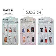 Закладка для книг магнитная 20*58мм "Лапки" 6шт ассорти MAZARI M-3386 645604