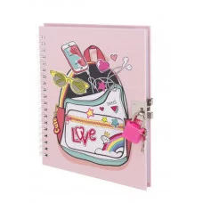 Подарочный блокнот 11,0 см * 15,0 см , гребень, Alingar, мат. ламинация,замочек, 45 л., клетка, "Приятные мелочи" AL11803