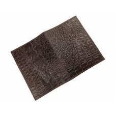Обложка для паспорта из натуральной кожи, коричневый, сплошное тиснение по коже "Данди" ОП-2795