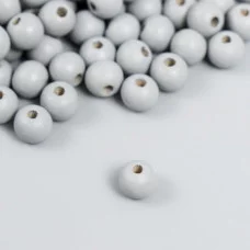 Бусины для творчества дерево "Серый" d-0,8 см, набор 20 гр 7829699