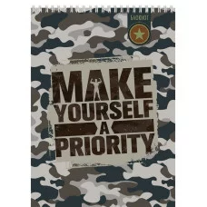 БЛОКНОТ А6 40л. на гребне КАМУФЛЯЖНЫЙ ДИЗАЙН-5 Б40-0260 ассорти, клетка