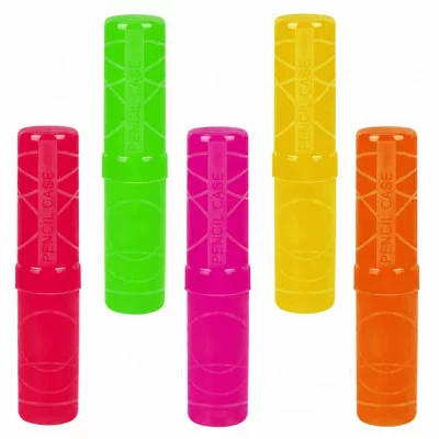 Пенал-тубус ПИФАГОР пластиковый, тонированный, ассорти, 5 цветов, 19,5х4,5 см, 271583