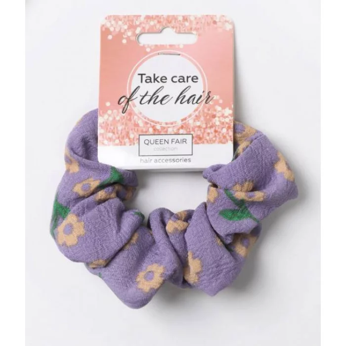 Резинка для волос "Орбита" цветы лето 10см жёлто-сиреневый 10691627