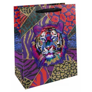 Dream cards Пакет подарочный с мат. лам.  и  3D картинкой 33 x 26,7 x 13,7 см (L) Тигр, 210 г ПКП-3760