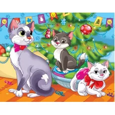 Алмаз. мозаика 17х22 см, (блест.) с подр.,с полн.зап. (18цв.) Предновогодняя шалость (Арт. AS17056) AS17056