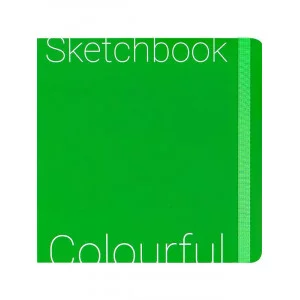 Скетчбук Colorful Green 200х200мм (7БЦ,soft touch,блок 72л:цветной120г,крафт78г С72-9045