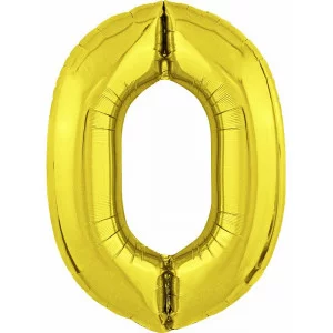 Шар Agura Slim золото цифра 0 (40\'\'/102 см) 754696