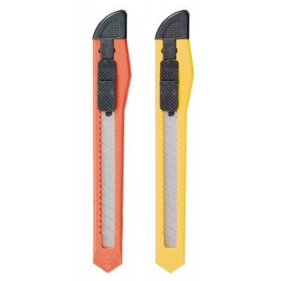 Нож канцелярский ErichKrause EasyCut,c механической фиксацией лезвия, 9 мм, ассорти 19146