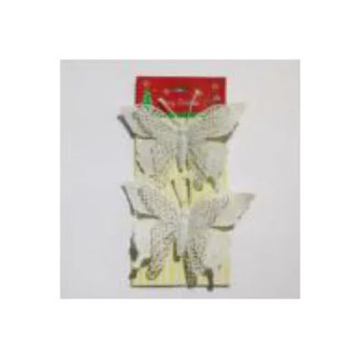 Набор белых пластиковых бабочек 16,5*12 см 2 шт НУ-4949