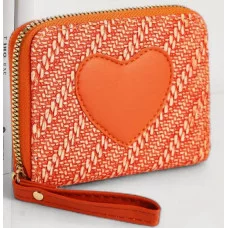 Кошелек дет 07-01-13 Сердце 11*2,5*10см 3 отд для карт и монет на молнии оранжевый 9865725