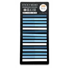 Закладки самоклеящиеся WH-10 пластиковые "Серо-голубые" указательные 50*4мм 15 полос*20 листов 332879