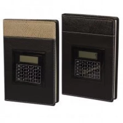 Бизнес-блокнот с калькулятором, А5, Alingar, 7БЦ, иск кожа, ляссе, ассорти, цв. внутр. блок, линия, 120 л. AL7632