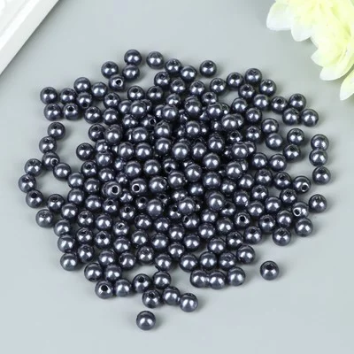 Бусины для творчества пластик "Антрацитовый" набор 200 шт d=0,6 см 4762467