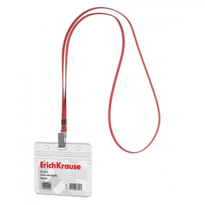 Бейдж горизонтальный 1 шт ErichKrause размер вставки 95х58 мм, прозрачный 62073 Разбор62073