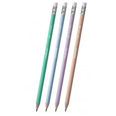 Чернографитный карандаш пластиковый ErichKrause JOY® Pastel Bloom, круглый, с ластиком, HB  60704