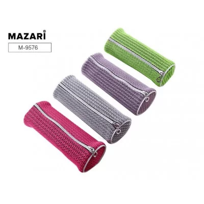 Пенал-косметичка SOFTNESS, 8х22 см, на молнии, ПВХ, ассорти 4 цвета, ОПП-упаковка M-9576