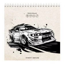 Скетчбук 48л. АВТОМОДА-4 48-1276 гребень мяг.обл. б/о с жесткой подложкой 100гм2 190х190 мм