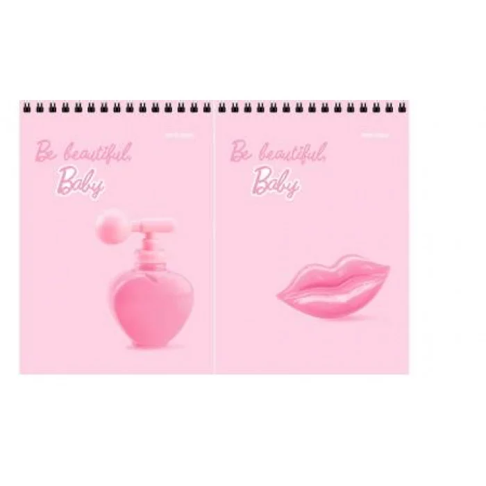 БЛОКНОТ А6 40л. на гребне BE BEAUTIFUL ассорти, цвет.мелов.обл, офсет, клетка Б40-3666