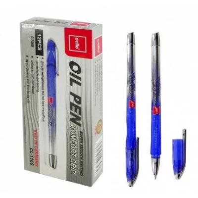 Ручка шариковая "Maxliner", 0,7 мм, синяя, металлизированный наконечник, грип, круглый тонированный